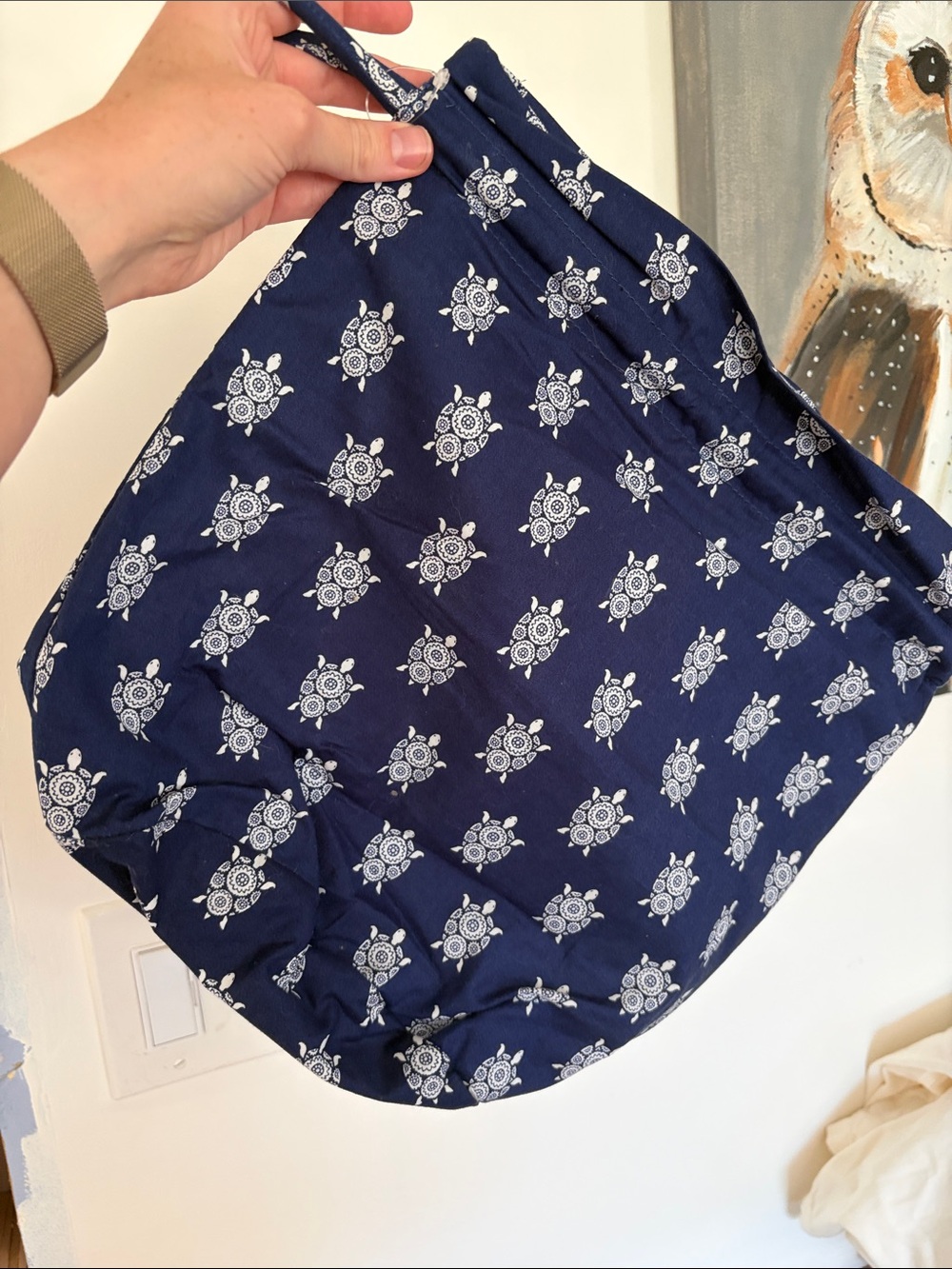 Vera Bradley Navy Printed Women's Tote Bag Turtle Print